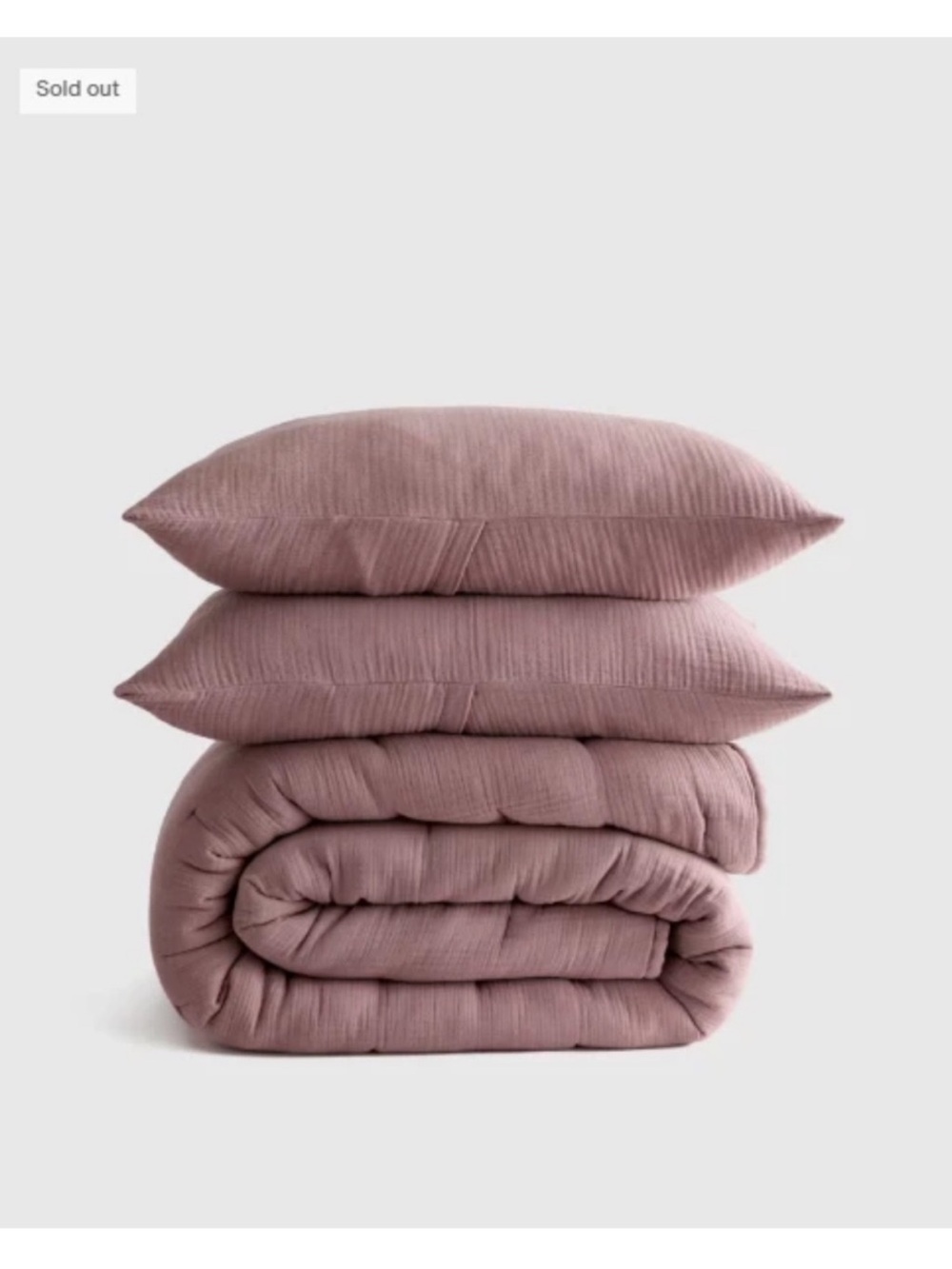 NWT QUINCE Airy Gauze Dream Quilt Set Organic Fig Purple King / Cal King